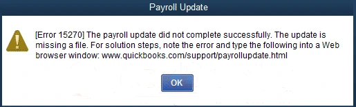 QuickBooks Error 15270 Message