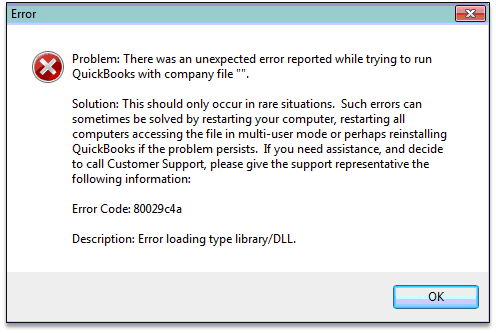 QuickBooks error 80029c4a (Error Message)