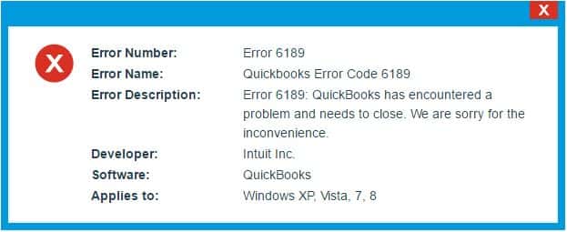 Fix QuickBooks Error code 6189