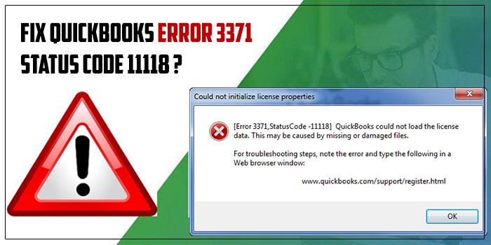 QuickBooks error 3371 status code 11118