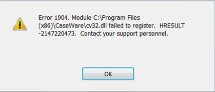 QuickBooks error 1904 (Error Message)