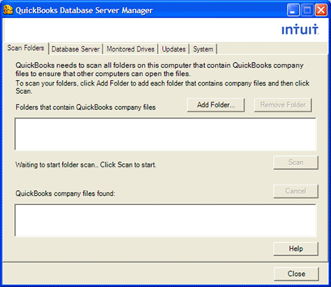 QuickBooks Data server manager