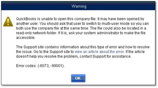quickbooks error 6073 error message