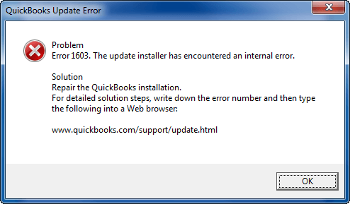 1603 Error Message