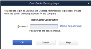 Reset QuickBooks Password Screenshot