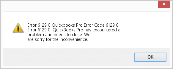 QuickBooks Error 6129 Error Message