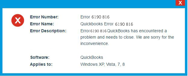 QuickBooks Error 6190 and 816 Error Message