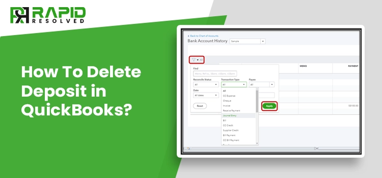 Delete Deposit in QuickBooks