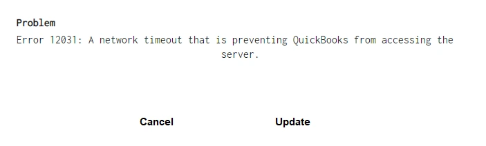 QuickBooks Error 12031 (Screenshoot)