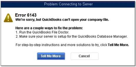 QuickBooks Error 6143 (Error Message)