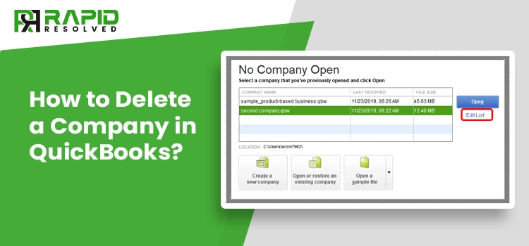 Delete a Company in QuickBooks