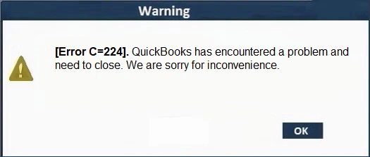 QuickBooks Error C-224 (Message)